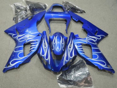 2000-2001 Yamaha YZF R1 Motorcycle Fairings - Blue White Flame UK Manufacturers