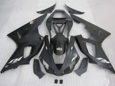 2000-2001 Yamaha YZF R1 Motorcycle Fairings - Matte Black White Decal UK Manufacturers