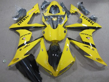 2004-2006 Yamaha YZF R1 Motorcycle Fairings - Yellow Glossy Black Dunlop UK Manufacturers