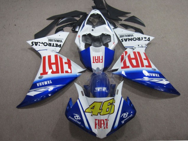 2009-2011 Yamaha YZF R1 Motorcycle Fairings - White Blue Red Fiat 46 UK Manufacturers