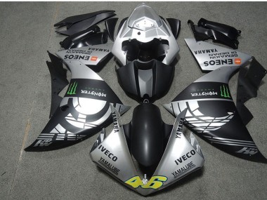 2009-2011 Yamaha YZF R1 Motorcycle Fairings - Silver Matte Black Green Monster Iveco Yamalube ENEOS Semakin Didepan UK Manufacturers