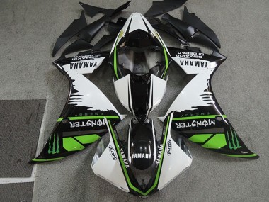 2009-2011 Yamaha YZF R1 Motorcycle Fairings - White Black Green Monster Semakin Didepan UK Manufacturers