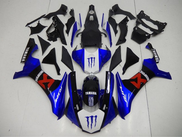 2015-2019 Yamaha YZF R1 Motorcycle Fairings - Blue White Black Red Monster Akropovic UK Manufacturers