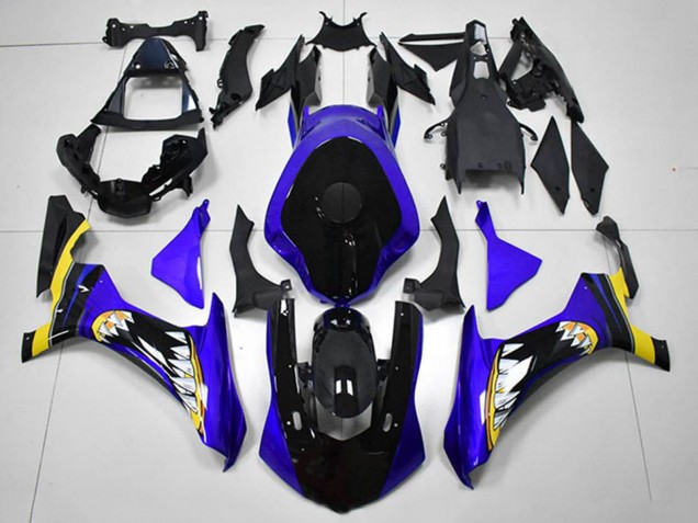 2015-2019 Yamaha YZF R1 Motorcycle Fairings - Blue Yellow Glossy Black Shark UK Manufacturers