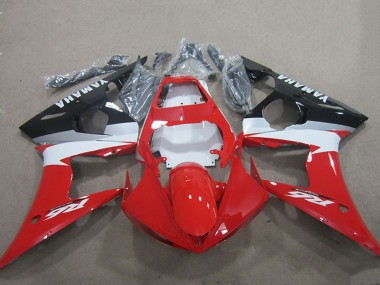 2003-2004 Yamaha YZF R6 Motorcycle Fairing Kits - Red White Glossy Black UK Manufacturers