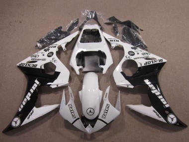 2003-2004 Yamaha YZF R6 Motorcycle Fairings - White Glossy Black Jordan Dunlop UK Manufacturers