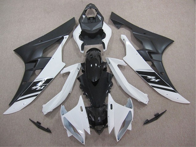 2006-2007 Yamaha YZF R6 Motorcycle Fairings - White Glossy Black Matte Black UK Manufacturers