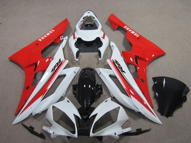 2006-2007 Yamaha YZF R6 Motorcycle Fairing - White Red Glossy Black UK Manufacturers