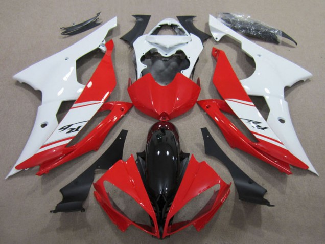 2008-2016 Yamaha YZF R6 Motorcycle Fairings Kits - White Red Glossy Black UK Manufacturers