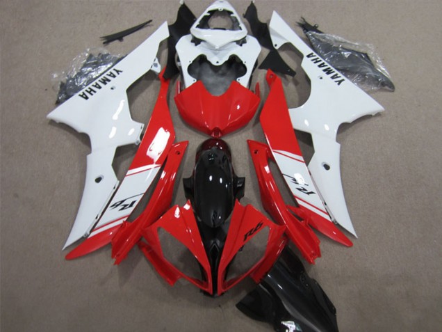 2008-2016 Yamaha YZF R6 Abs Fairings - White Red Glossy Black UK Manufacturers