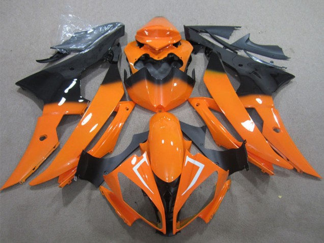 2008-2016 Yamaha YZF R6 Motorcycle Fairing - Orange Glossy Black UK Manufacturers