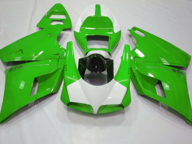 1993-2005 Gloss Green & White Ducati 996 748 916 998 Motorcycle Fairings