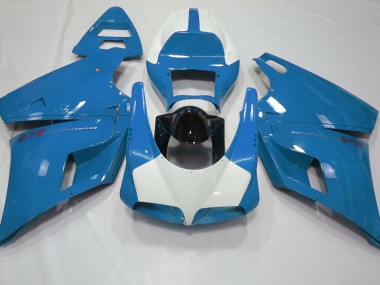 1993-2005 Gloss Light Blue & White Ducati 996 748 916 998 Motorcycle Fairings