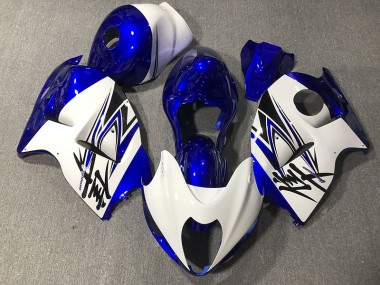 1997-2007 Gloss White & Blue GSXR 1300 Hayabusa Motorcycle Fairings