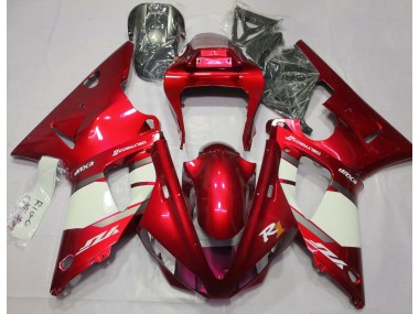 2000-2001 Fire Red & White R1 Motorcycle Fairings