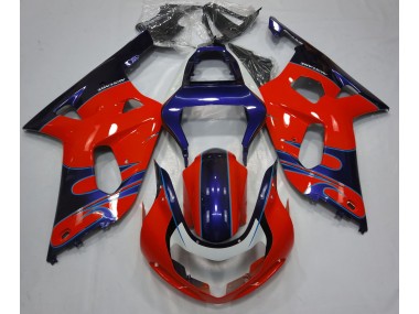 2001-2003 Gloss Red & Blue GSXR 600-750 Motorcycle Fairings