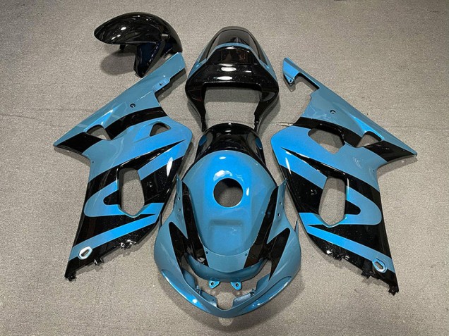 2001-2003 Pearl Light Blue and Black GSXR 600-750 Motorcycle Fairings
