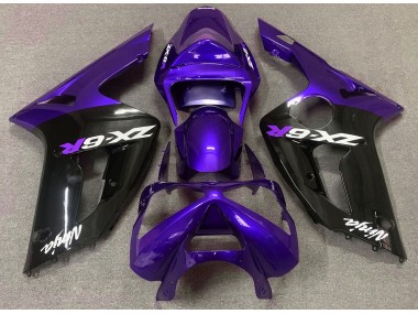 2003-2004 Gloss Purple and Black ZX6R Motorcycle Fairings