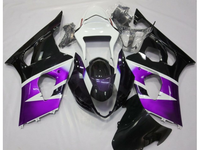 2003-2004 Gloss Purple and White GSXR 1000 Motorcycle Fairings