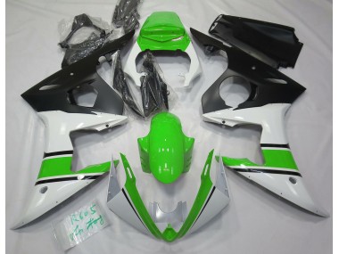2003-2004 Gloss White and Green R6 Motorcycle Fairings