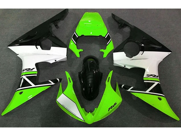 2003-2004 Green White and Black R6 Motorcycle Fairings