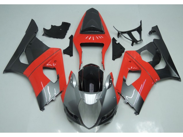 2003-2004 Red Silver and Black GSXR 1000 Motorcycle Fairings