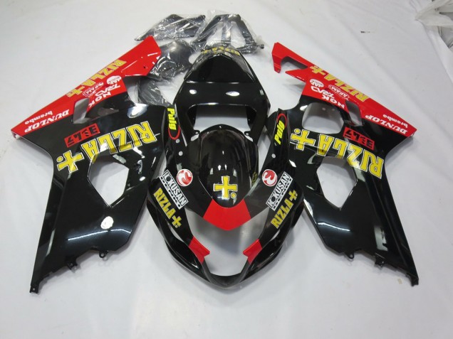 2004-2005 Black Rizla GSXR 600-750 Motorcycle Fairings