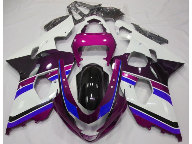 2004-2005 Gloss Pink and Blue GSXR 600-750 Motorcycle Fairings