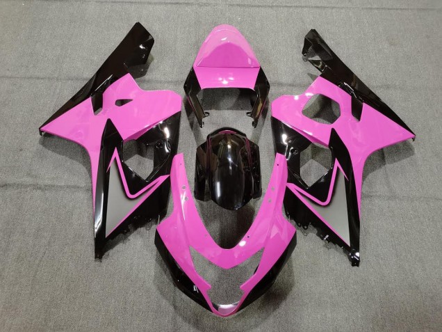 2004-2005 Light Pink and Black GSXR 600-750 Motorcycle Fairings