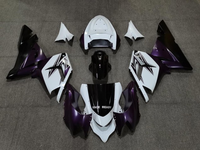 2004-2005 White Purple and Black ZX10R Motorcycle Fairings