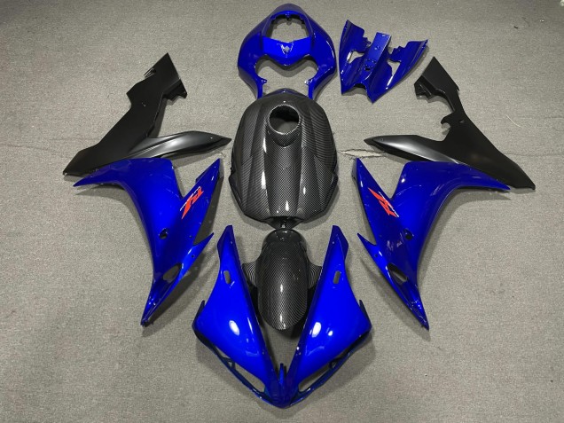 2004-2006 Gloss Blue and Carbon Fiber Style R1 Motorcycle Fairings