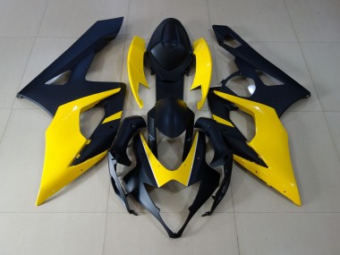 2005-2006 Matte Black & Yellow GSXR 1000 Motorcycle Fairings