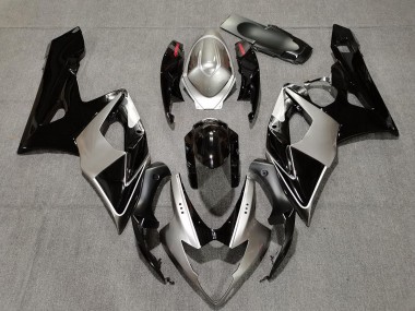 2005-2006 Silver and Black GSXR 1000 Motorcycle Fairings