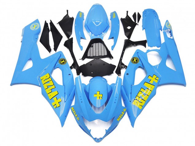 2005-2006 White Blue with Yellow Rizla GSXR 1000 Motorcycle Fairings