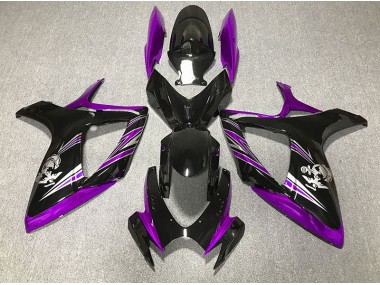 2006-2007 Gloss Purple and Black Design GSXR 600-750 Motorcycle Fairings