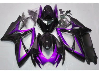 2006-2007 Gloss Purple and Black GSXR 600-750 Motorcycle Fairings