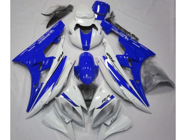 2006-2007 Gloss White and Blue R6 Motorcycle Fairings