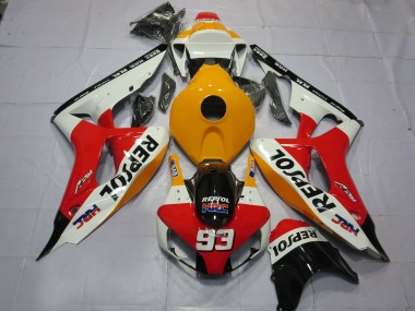2006-2007 Light Orange White Repsol CBR1000RR Motorcycle Fairings