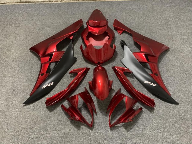 2006-2007 Maroon and Black R6 Motorcycle Fairings