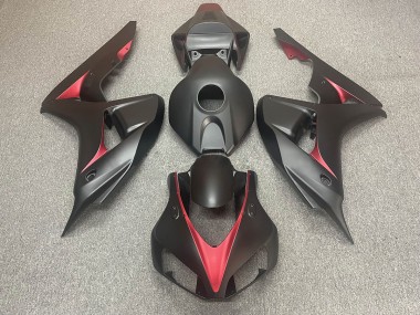 2006-2007 Matte Black and Red CBR1000RR Motorcycle Fairings