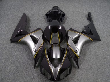 2006-2007 Silver with Yellow Pin Stripe CBR1000RR Motorcycle Fairings