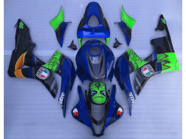 2007-2008 Blue and Green Shark CBR600RR Motorcycle Fairings