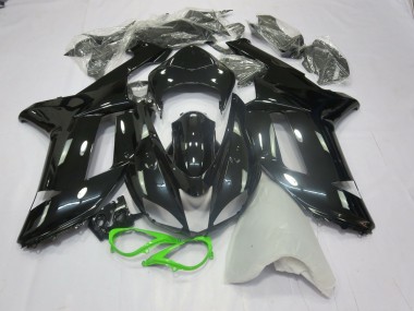 2007-2008 Gloss Black Green ZX6R Motorcycle Fairings