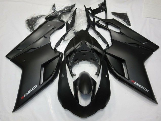 2007-2014 Matte Black with Red Ducati 848 1098 1198 Motorcycle Fairings