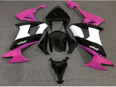 2008-2010 Gloss Pink Black and White ZX10R Motorcycle Fairings