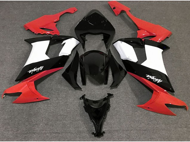2008-2010 Gloss Red Black and White ZX10R Motorcycle Fairings