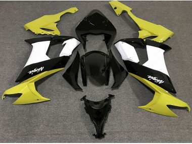 2008-2010 Gloss Yellow Black and White ZX10R Motorcycle Fairings