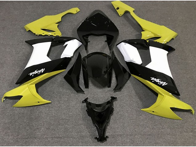 2008-2010 Gloss Yellow Black and White ZX10R Motorcycle Fairings