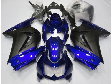2008-2012 Blue and Matte Black Ninja 250 Motorcycle Fairings