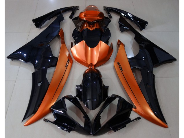 2008-2016 Gloss Black & Light Orange R6 Motorcycle Fairings